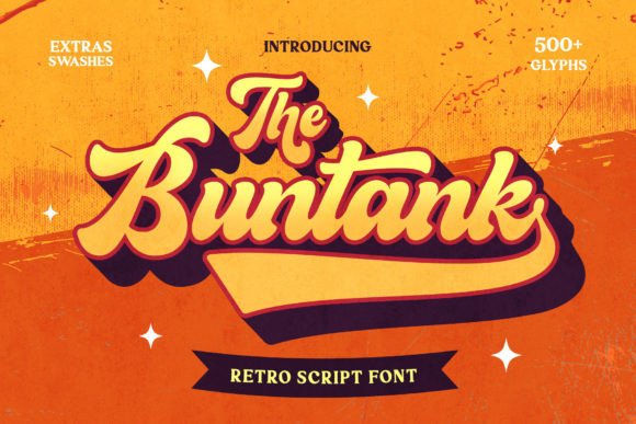 The Buntank: A Bold Retro Display Font for Crafters & Makers